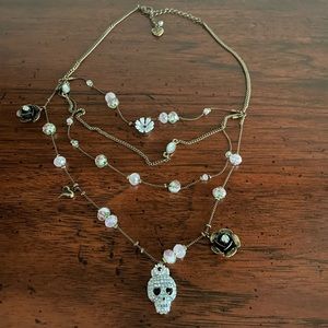 Girlie Grunge Girl Skull Necklace